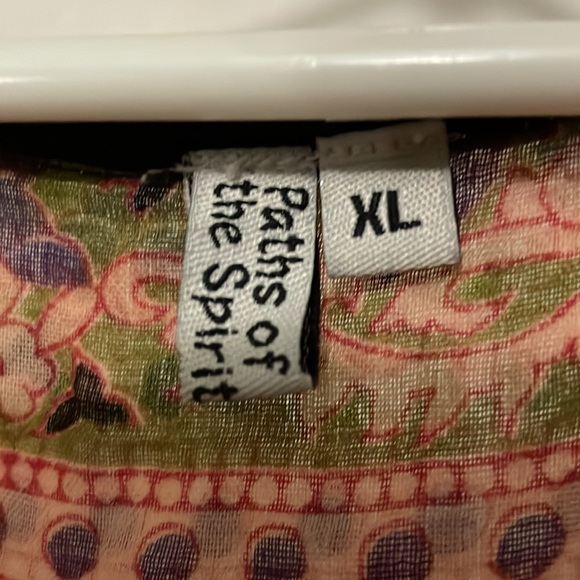 Sheer cotton print Path of the Spirit XL print tunic, hard to find, great cond. - Picture 4 of 11